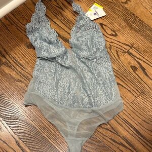 Wacoal Lace Bodysuit in Light Blue